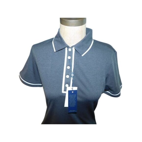 Penguin Size XXL 2X Plus Size Gray White Golf Shirt Top Ladies NWT $69 - Picture 3 of 3